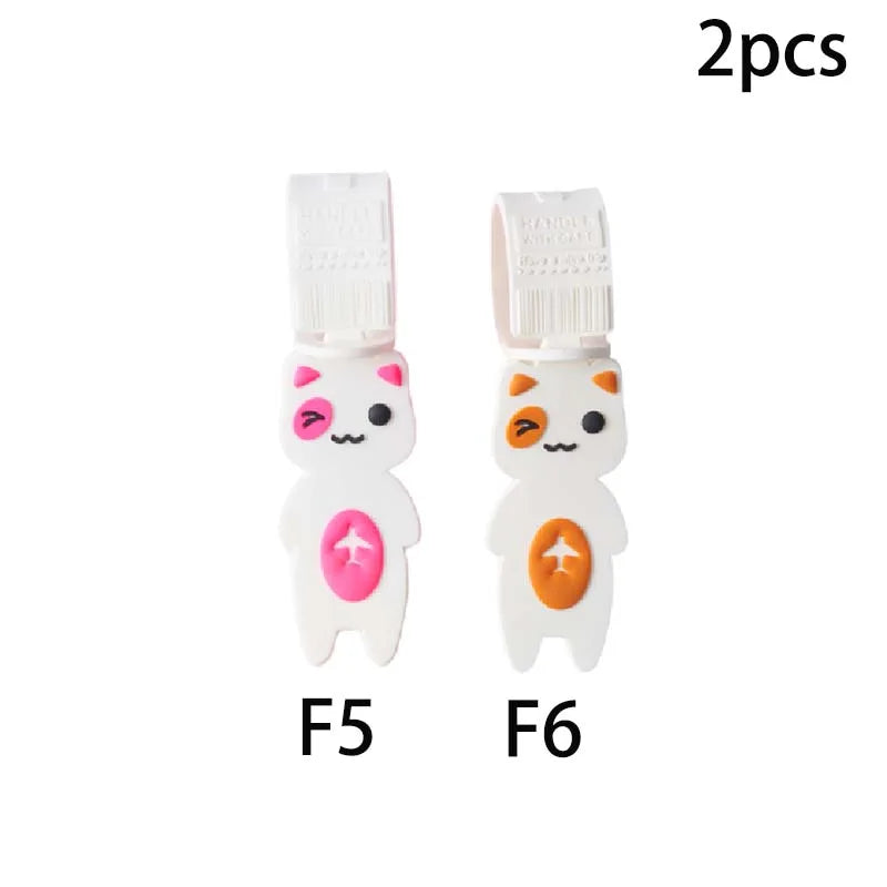 2pcs， Cute cat shaped luggage tag, creative foldable travel tag, suitable for travel accessories in handbags and suitcases, port