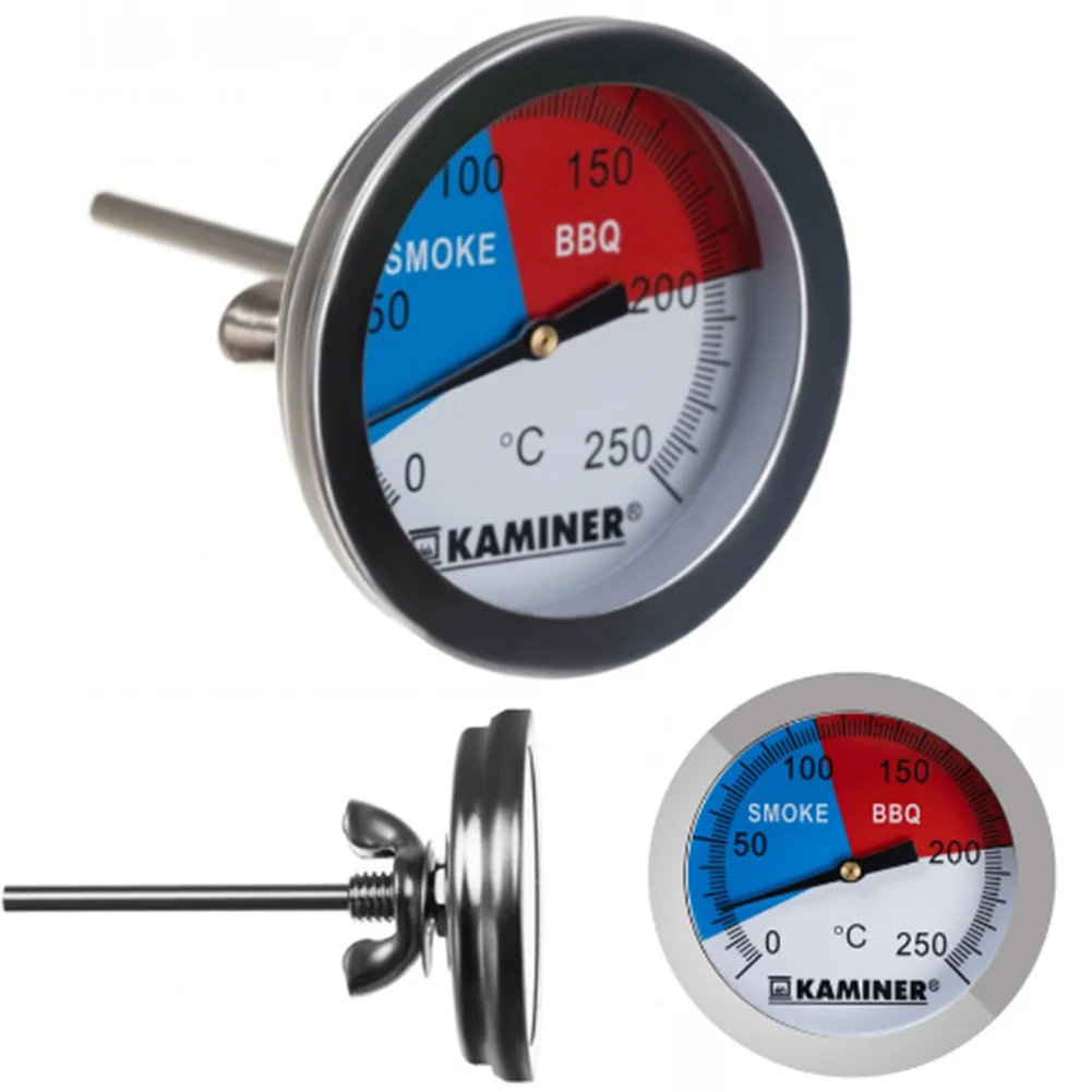 1x BBQ Grill Thermometer Stainless Steel Smokehouse/ Grill Thermometer Outdoor Camping Picnic BBQ Cooking Tools