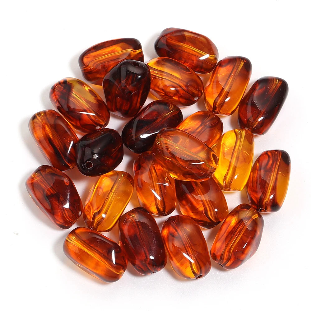 20pcs 12x21mm Irregularity Acrylic Beads Spacer Loose Beads For Jewelry Making DIY Bracelet Earrings Accessories