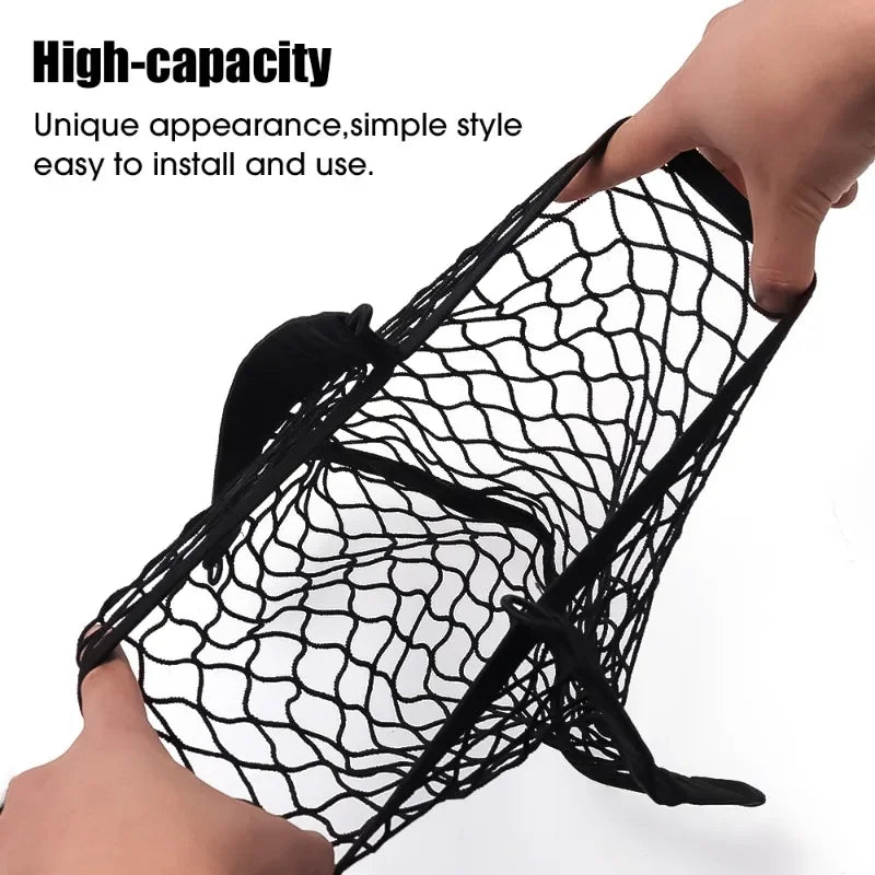 Car Storage Net Bag Phone Car Mesh Net Holder Auto Storage Boat Cargo Pocket Organizer Framed Mesh Net Pocket with Screws