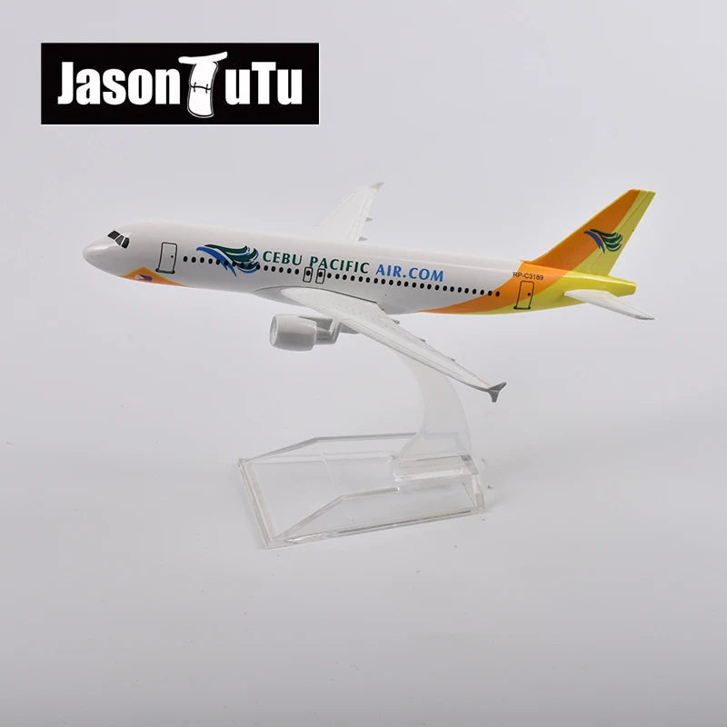 JASON TUTU 16CM Air Cebu Pacific A320 Aircraft Model Planel Airplane Diecast Metal 1/400 Scale Planes Collect Gifts