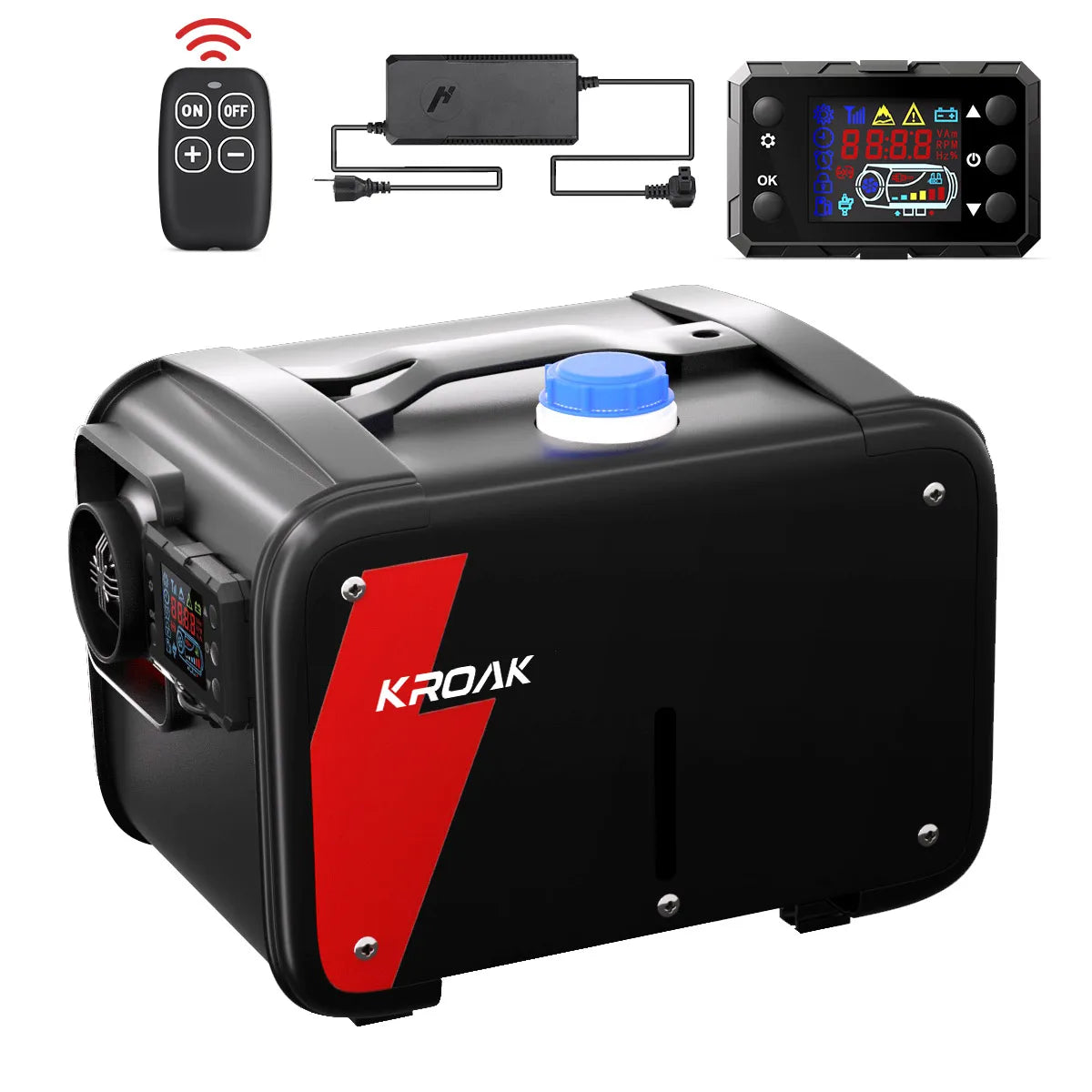 Hcalory Upgraded Portable All-in-one Diesel Heater 5-8KW 12V bluetooh Car Parking Heater with Remote Control and LCD Monitor