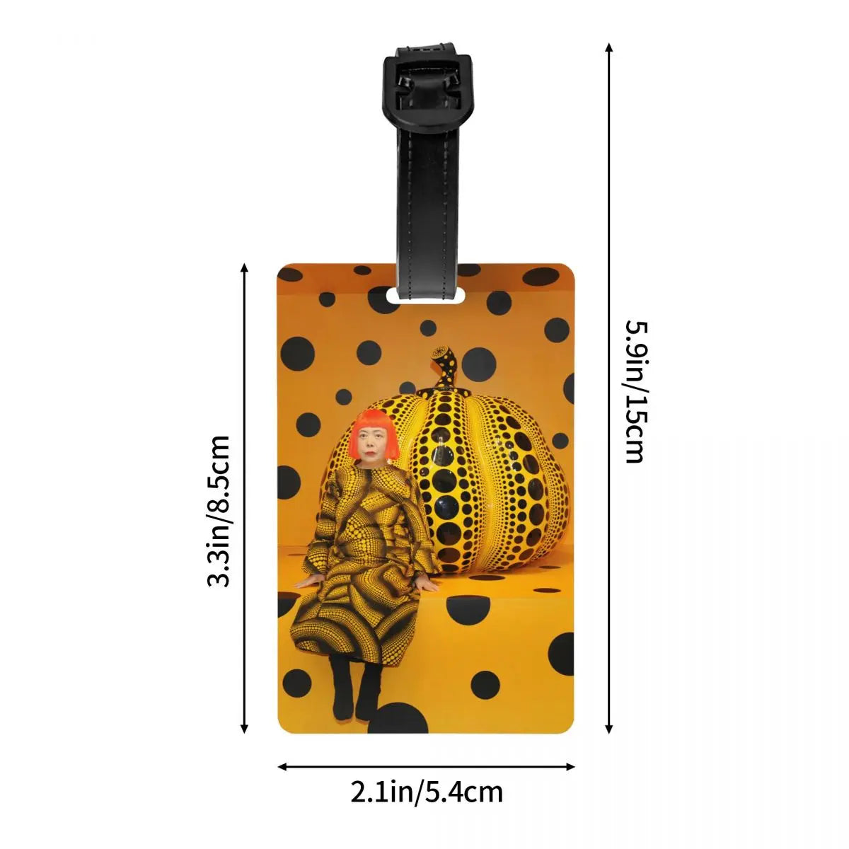 Custom Yayoi Kusama Pumkin Luggage Tag Privacy Protection Abstract Art Baggage Tags Travel Bag Labels Suitcase
