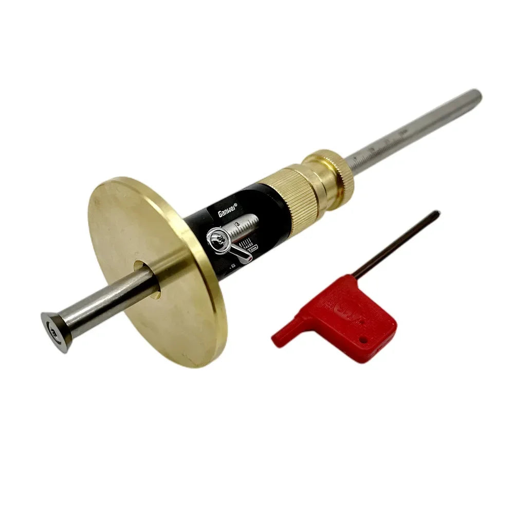 Wheel Marking Gauge Woodworking Scriber Kit with 10 Replacement Cutters Solid Metal Bar Wood Scribe Tool for Carpenter