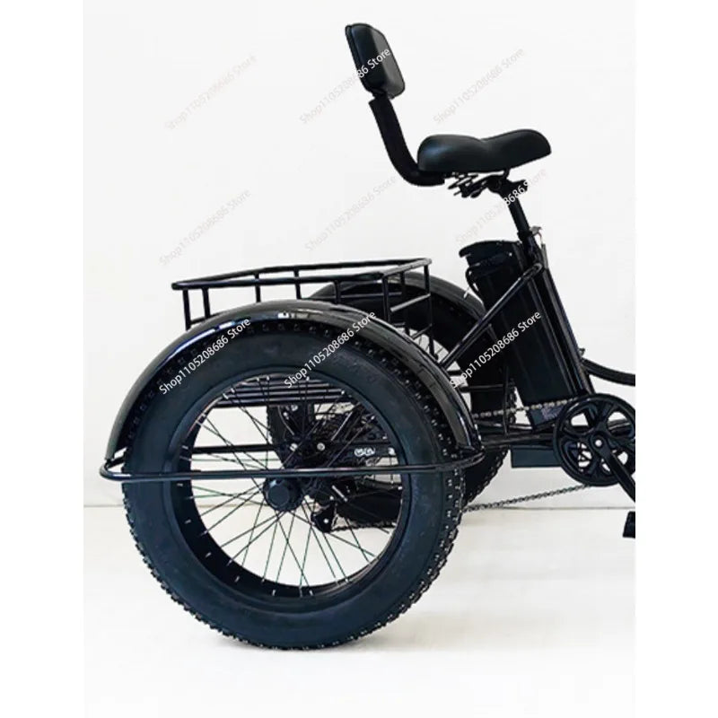 20 inch fat tire pedal tricycle snow lithium battery bike