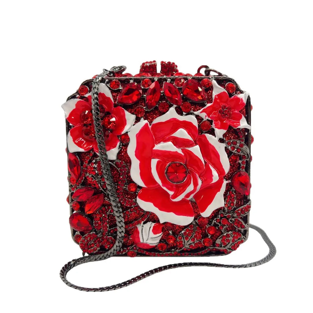 Crystal Bag Diamond Light Luxury Oil Drop Rose Dinner Banquet Party Annual Meeting Handbag Girl