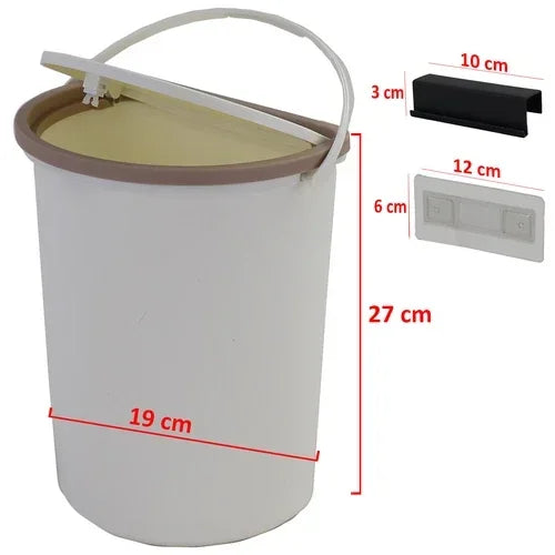 10L Plastic Trash Can Trash Bin With Lid For RV Camping Boats Caravan Motorhome Door Or Wall Mounting Waste Bin