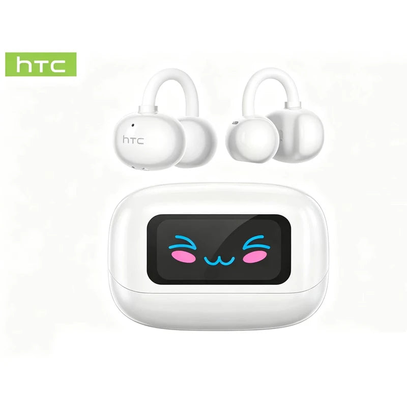 Bluetooth Auricles HTC NE54 Similar NE32 True Wireless Earclip Earbuds Bluetooth 6.0 Touch Color Display HiFi Sound Bone Conduc