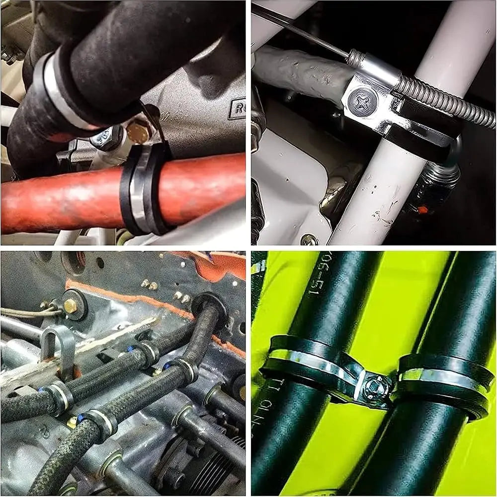 42PCS Cable Clamp Kit - Rubber Gasket 304 Stainless Steel Hose Clamp Ring Clamp, 6 Sizes (42PCS 1/4-5/16-3/8-1/2-5/8-3/4 Inch)