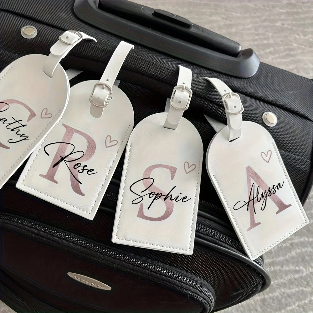 Custom Name Tag Font Name/Initials Wedding Travel Gift Customizable Letter (A-Z) Premium Luggage Identifiersuitable for Bags
