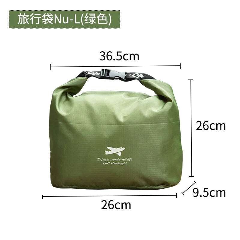 Roll Top Travel Storage Bags 420D Oxford Waterproof Stuff Sacks for Camping Hiking Gear Dirt Proof Packing Pouches Clear Green