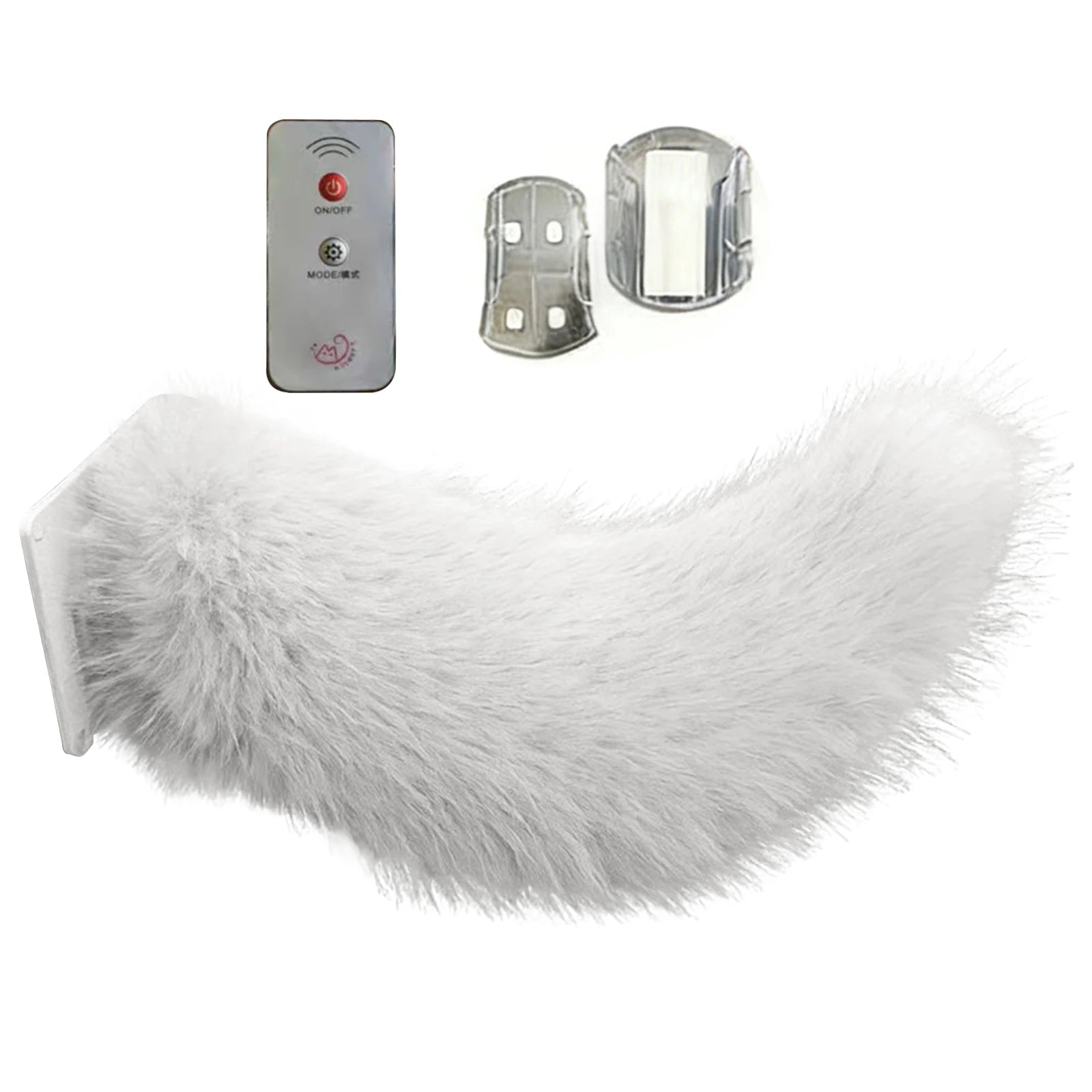 Remote Control Electric Wagging Fox Tail for Scooter Plush Faux Fur Car Rear Decoration Moving Animal Tail Accessory
