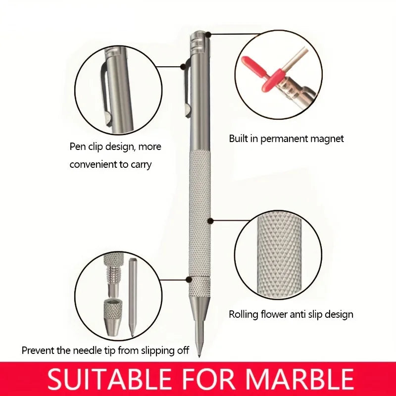 25/21/17/11/6PCS Carbide Tip Scriber Engraving Pen For Engraving Metal Sheet Stainless Steel Ceramic Glass Scribing Hand Tools