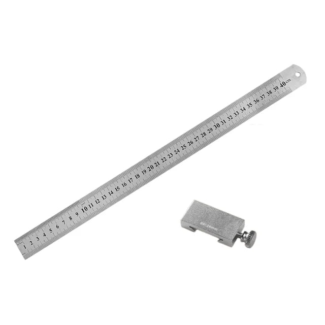 Portable Accurate Woodworking Positioning Tool - Steel Ruler Carpentry Marking Gauge with Limit Block for Precision Measuring