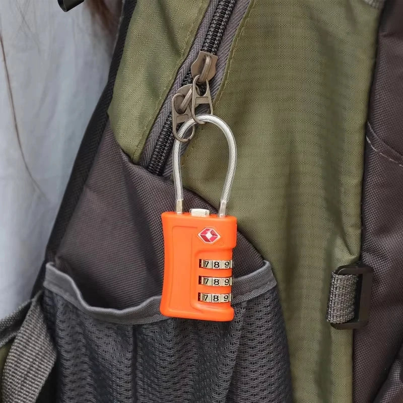 TSA Customs Lock 3 Digits Travel Password Changeable Lock Digital Lock Zinc Alloy Suitcase Luggage Anti-theft Lock for Airplane