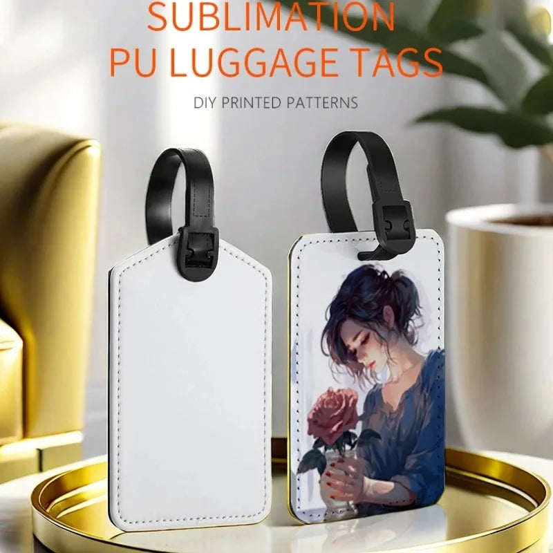 Customized Personalized Photo Leather Luggage Tags Boarding Pass Tags Custom Colorful Pattern Signs A Gift For Friends Family