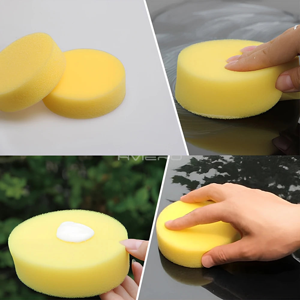 5Pcs Round Auto Care Polish Sponges Cleaning Tools Wax Washer Pads Body Car Sponges Applicator Foam Wash Glass Clean Accessories