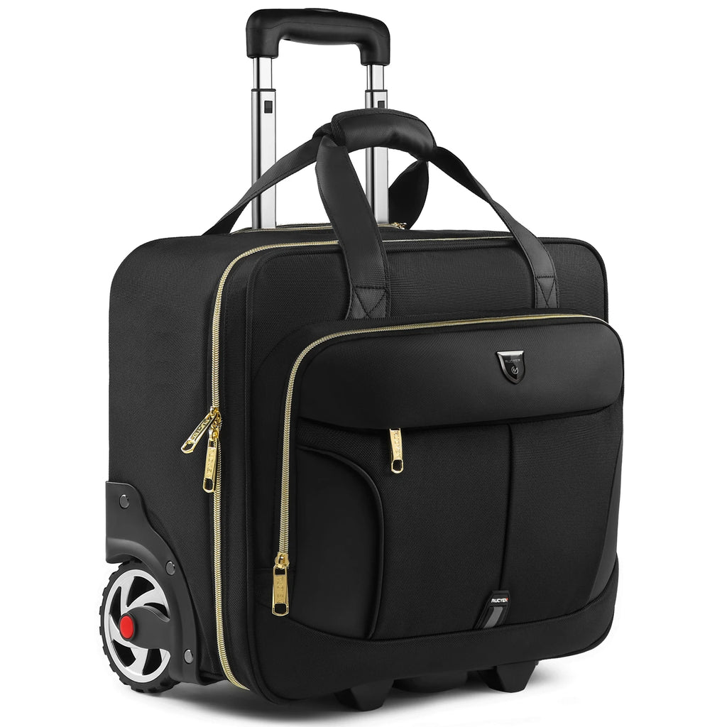 RUCYEN Rolling Laptop Bag Rolling Briefcase for Men & Women,Laptop Briefcase on Wheels Carry On Bag for Business Travel 18 Inch