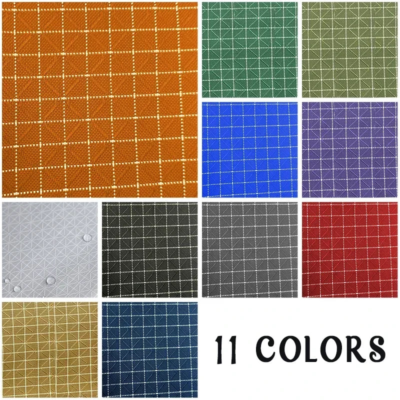 210D Waterproof Plaid Fabric UHMWPE Blended Nylon Material Ultra Light Gridstop for Outdoor Backpack Tent Costume DIY 90x150cm