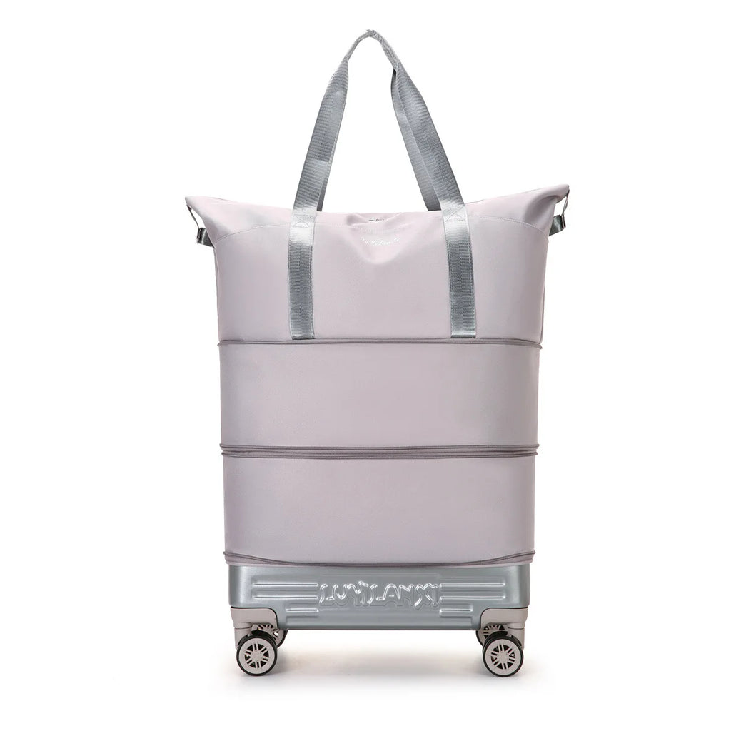 New Travel Bag with Trolley and Wheels Durable, Simple, High-end, Trendy Travel Bag Foldable Expansion Rolling Luggage