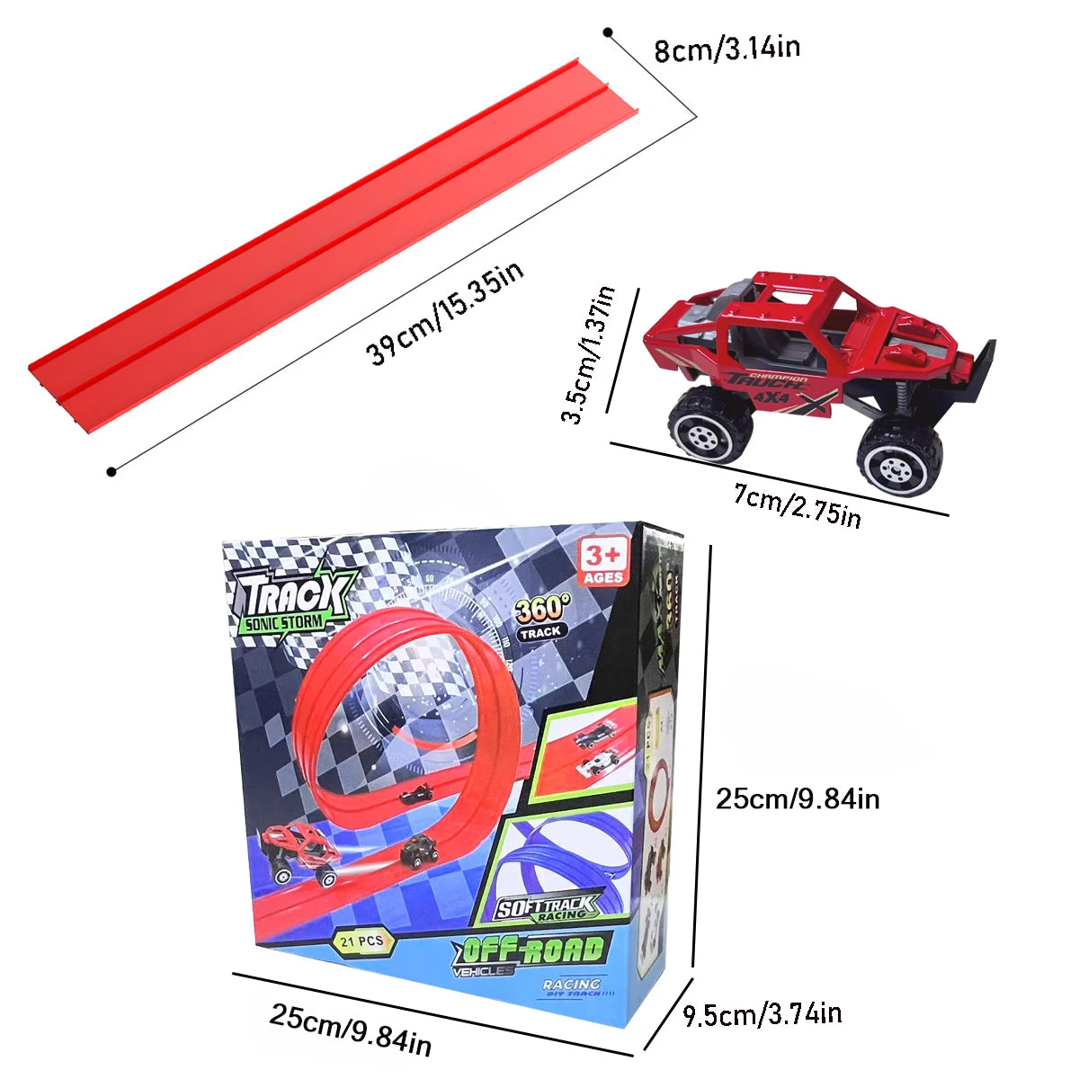 DIY Assembled Soft Track Car with Inertia Return for Kids  Rolls Up Portable DIY Racetrack Birthday Gifts for children