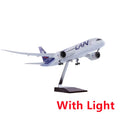 B787 Plane Model 47CM Chile LAN Airline airplane kids toys Model 1/130 scale Miniature With Light and Wheel for Collection