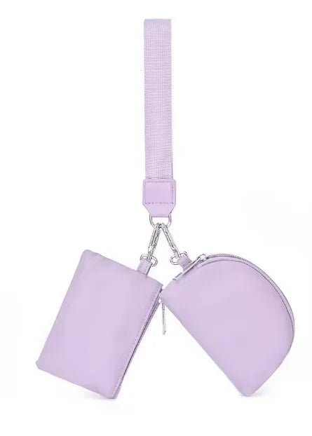Pomelo Best Wristlet Wallet for Women Double Pouch Zipper Wrist Bag Portable Small Clutch Purse for Daily Use