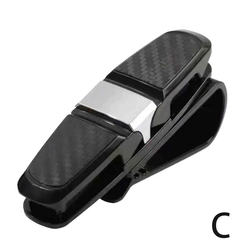 Car Sunglasses Frame Carbon Fiber Bills Glasses Clip Multi Function In Car Creative Eye Box Card Double Headed Clip On Board