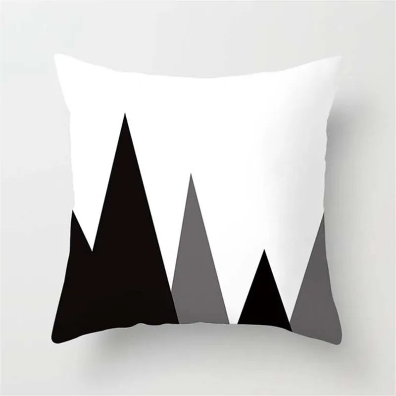 Black And White Geometric Portrait Double-sided Printed pillow cover Short plush Suitable living rooms sofas throw cushion cover