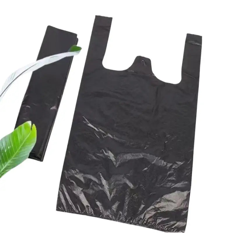 Disposable Garbage Pouches Thickened Black Plastic Vest Bags With Handles Kitchen Home Office Cleaning Use 100Pcs