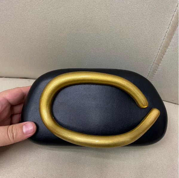 Gold Metal Closure Box Clutch Bag Women Evening Wedding Party Cute Purse Bag Handbag Dark Red Beige 2025 Spring New Fashion Ins
