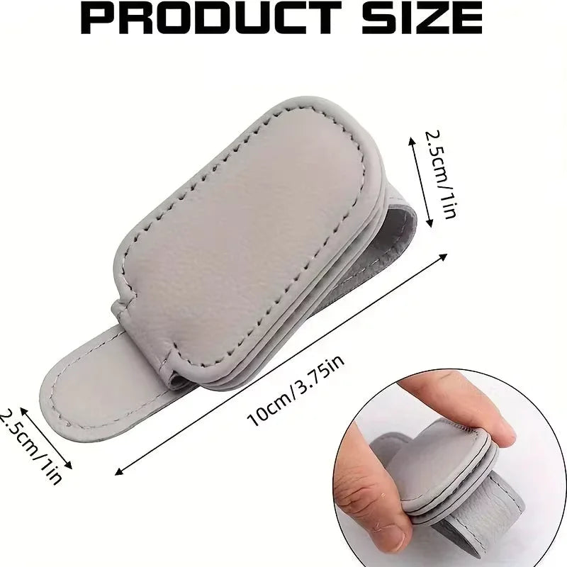 Universal Car Sunglasses Holder Car Magnetic Leather Clip Card Ticket Holder Auto Sun Visor Glasses Box Decoration Accessories