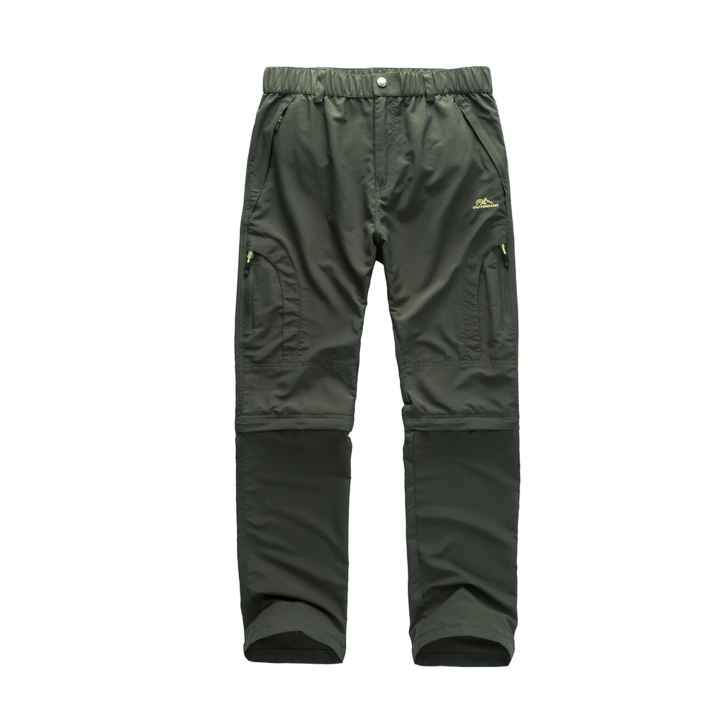 Men's Outdoor Conversion Overalls, 5 Zipper Pockets, Removable Two-Section Pants, Quick-Drying, Waterproof and Wear-Resistant Nylon Fabric, Suitable for Outdoor Fishing and Hiking