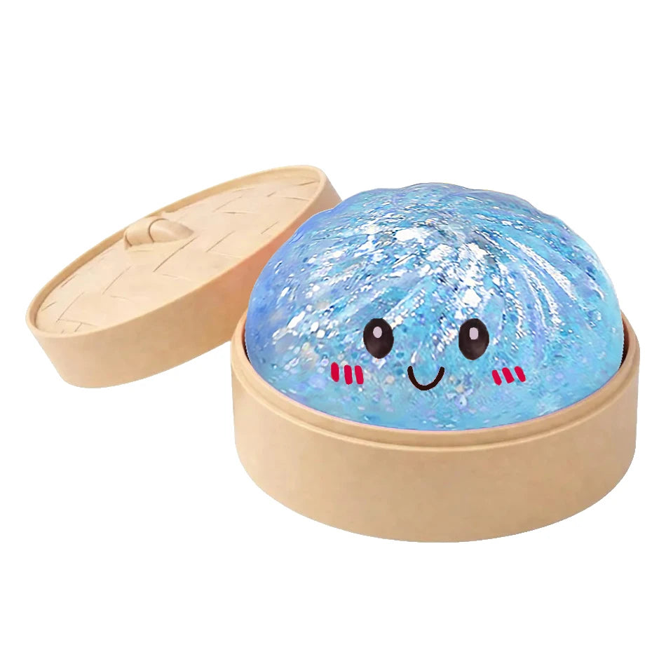 Glitter Dumpling Squishy with Box Mini Dumplings Sensory Squeeze Toy for Stress Relief Random Color Cute