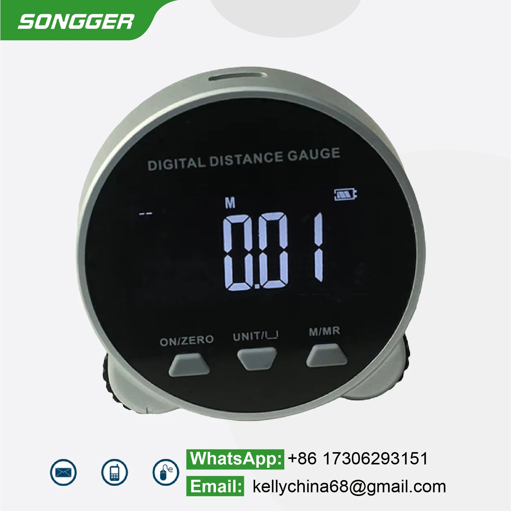 IBCH0001 Digital Distance Gauge Electronic Rolling Ruler Rechargeable 0-199.999m Multi Measuring Auto Backlight Sewing Craft
