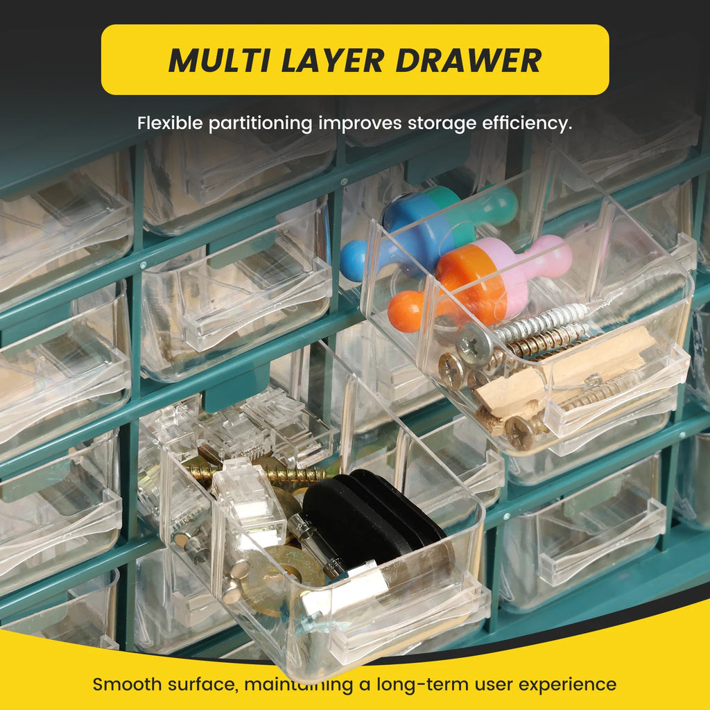 Hardware Storage Organizer, 25 Grids Drawer Parts Cabinet, Plastic Hardware Storage Organizer for Nuts Bolts Crafts Tool