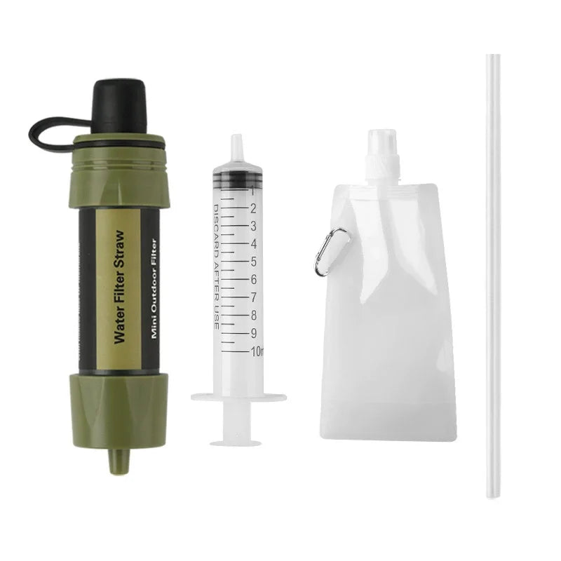 Outdoor Water Filter Straw Portable Emergency Water Purifier for Camping Hiking Survival Travel Filtration System