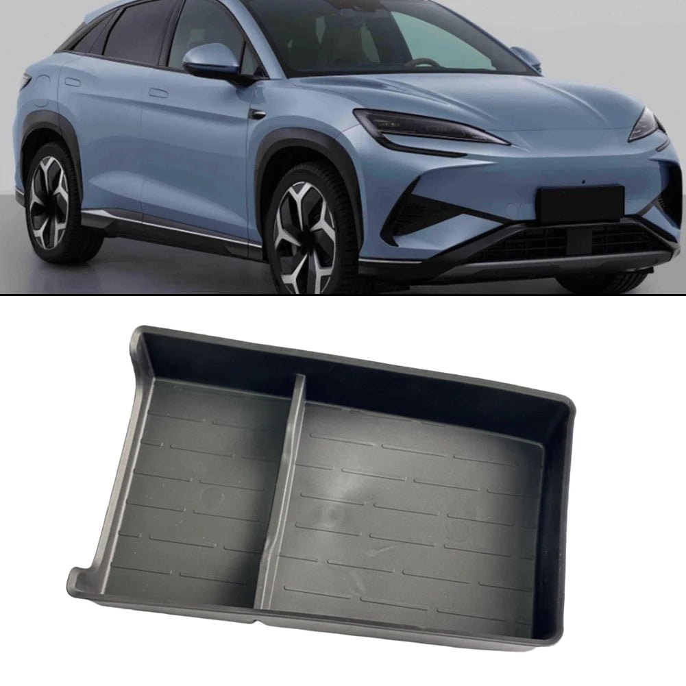 For BYD Sealion 7 2024-2026 Armrest Storage Box Cup Holder Central Control Storage Box Black Car Interior Storage Accessories