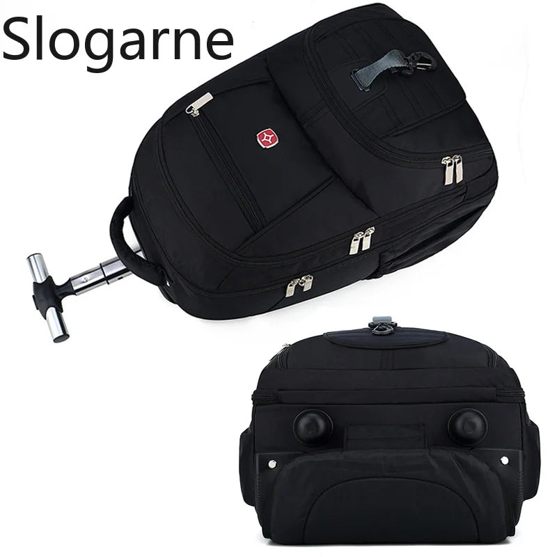 Multifunctional Trolley Backpack Men Business Trip Bags Large Capacity Waterproof Suitcase Laptop Travel Bag 2 Wheels Schoolbag