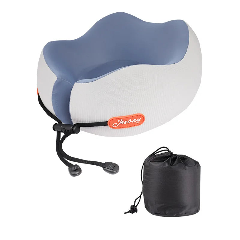 Memory Foam Ice Silk Neck Support Pillow Summer Travel Airplane U Shaped Portable Compact Pillow for Car Office Nap