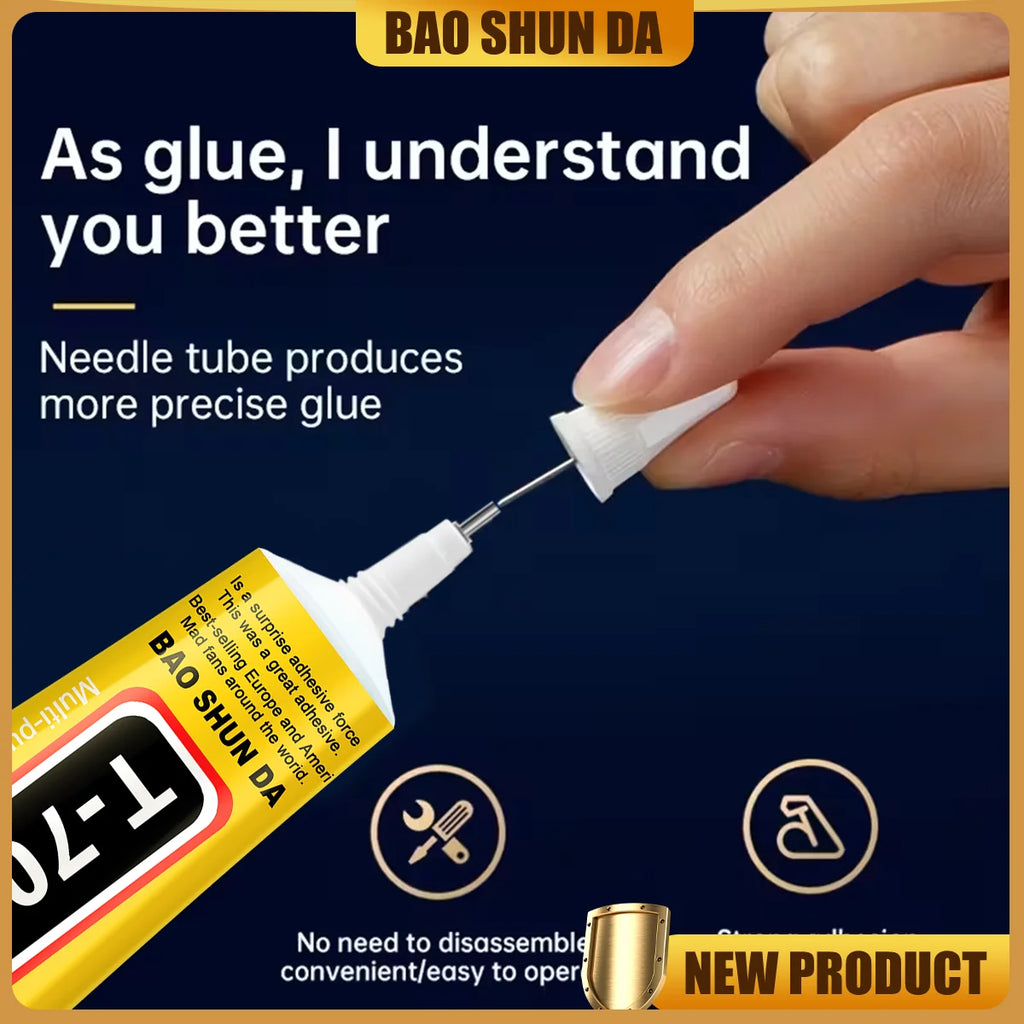 T-7000 - Black Strong Adhesive, High Performance Waterproof Adhesive for Precision Maintenance, Ideal for Phones, Electronics, Jewelry and Electronics, DIY Manufacturing.
