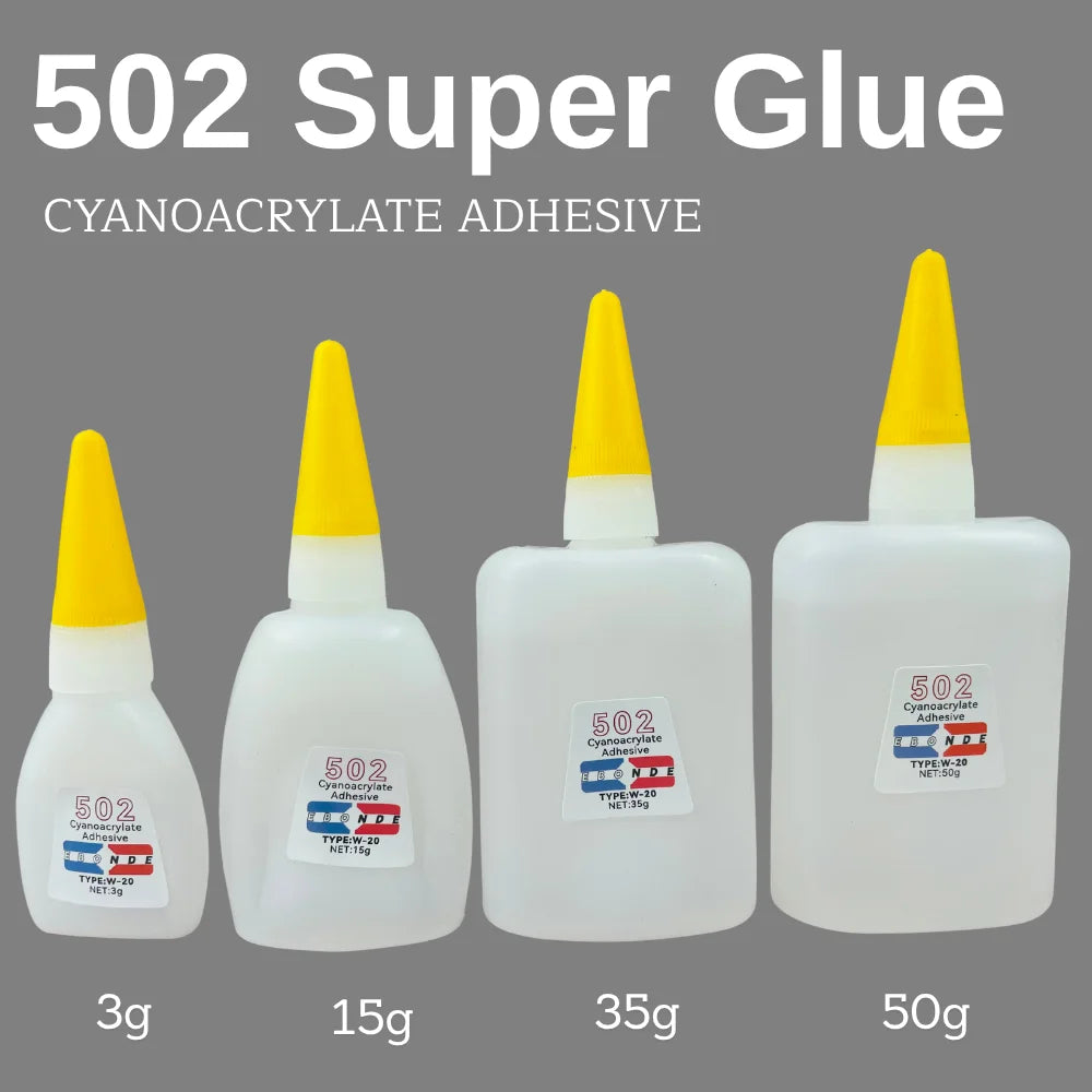 502 Thin Liquid Super Glue Cyanoacrylate Instant Strong Quick Dry Adhesive for Ceramic, Metal, Wood, Rubber, Plastic 3g/15g/35g