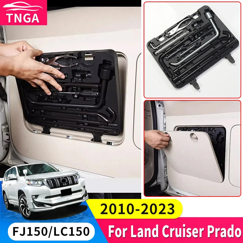 For Toyota 2010 2023 Land Cruiser Prado 150 LC150 Lexus GX 460 Car Trunk Tool Box Portable Vehicle Emergency Kit Box Accessories