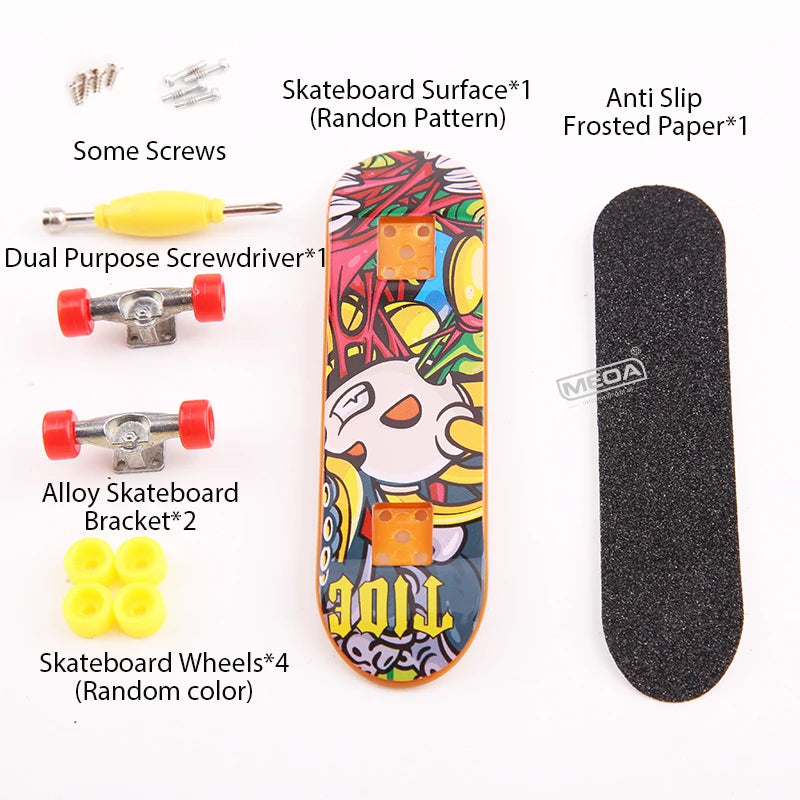 Profession Finger Boarding DIY Ramp Park Finger Scooter Finger Skateboard with Metal Bridge Skate Trucks Kid Pocket Toys Gift