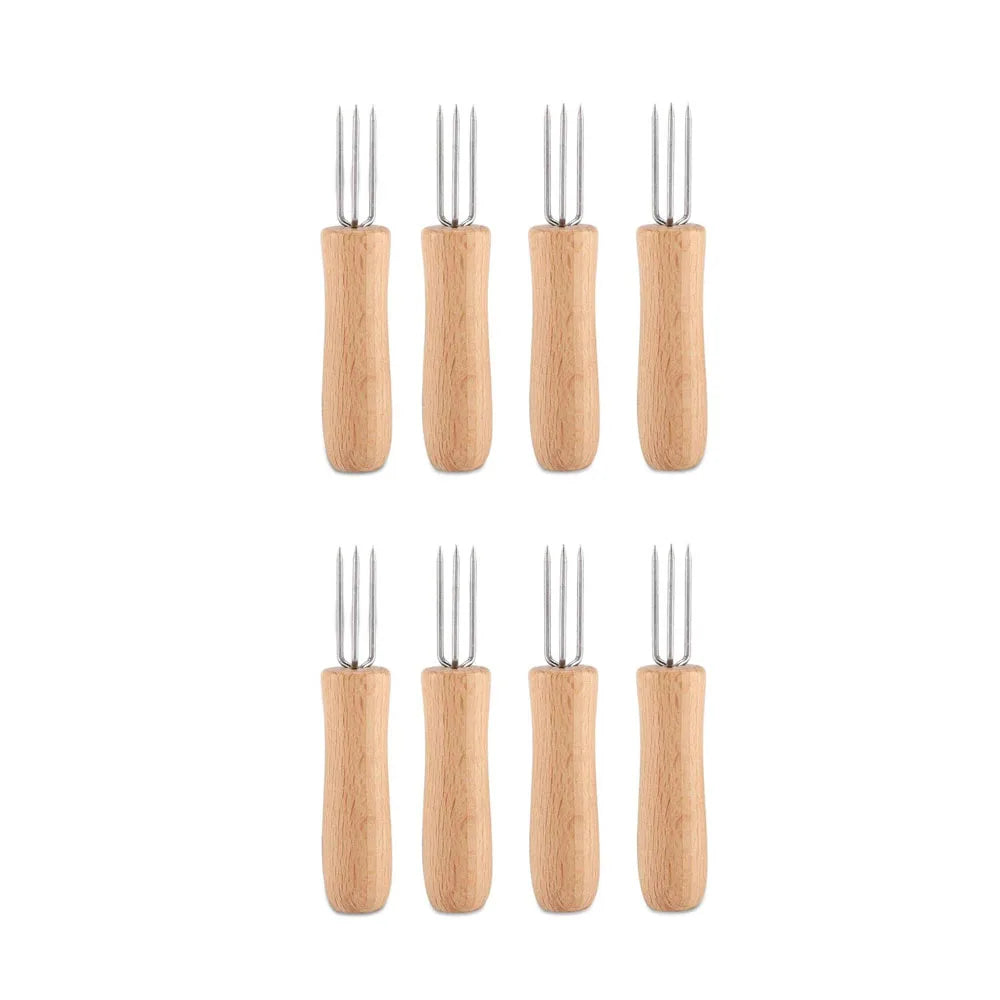 Camping Fruit Fork Fishing Barbecue Tourism Picnics Food Corn fork BBQ Outdoor Skewer Household Metal Fork Grilled Sausages 2/16