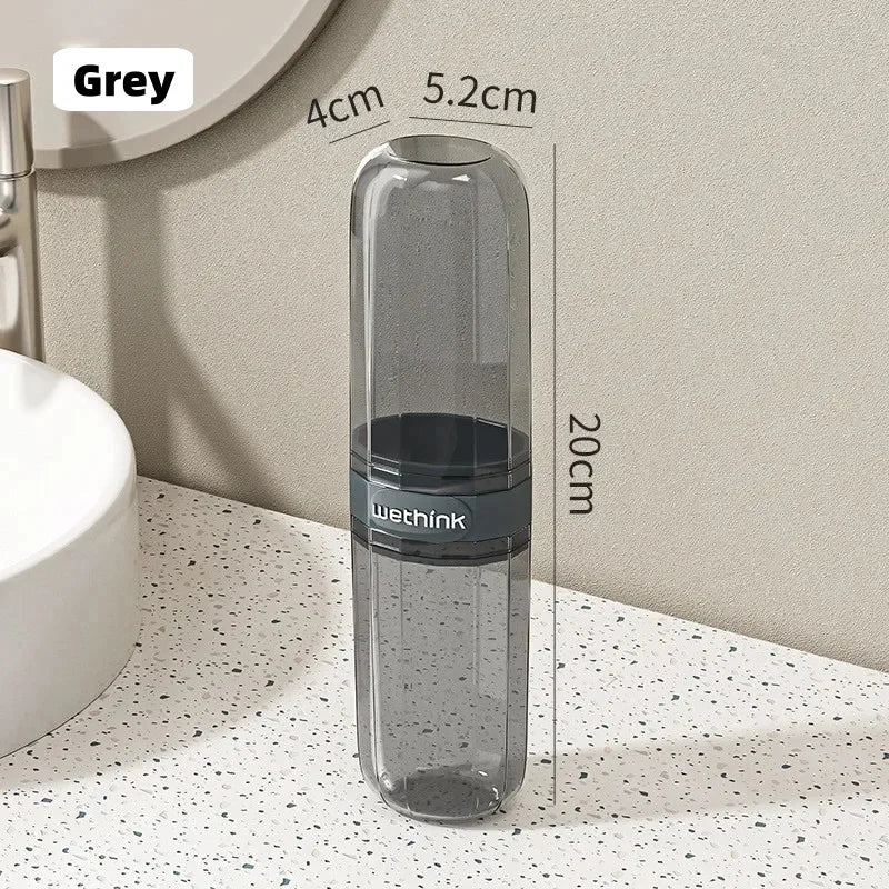 Portable Clear Travel Toothbrush Case, All-in-One Electric Toothbrush Holder, Hard Shell Organizer for Business Trip Gym Camping