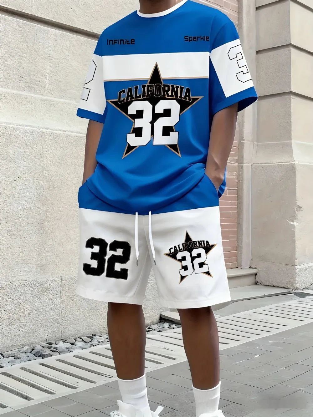 2026 Summer New Men's Short-Sleeved Shorts Set - Street Casual Fashion Comfortable Soft 3D Digital Pattern Printing