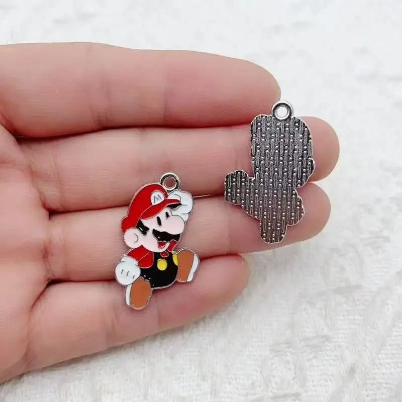 10 pieces/batch of cute cartoon enamel pendants, used for DIY earring jewelry making bracelets earrings handmade accessories