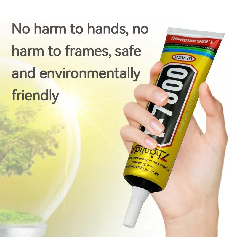 T7000 Black Contact Cellphone Tablet Repair Adhesive Zhanlida Strong T-7000 Glue 15ML 50ML 110ML with Fine Needle Outlet