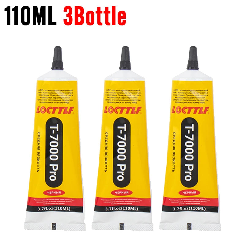 T7000 Black Soft Adhesive Universal Glue for Computer Cell Phone Touch Screen Repair Anti-Vibration Frame 15/50/110ML T-7000
